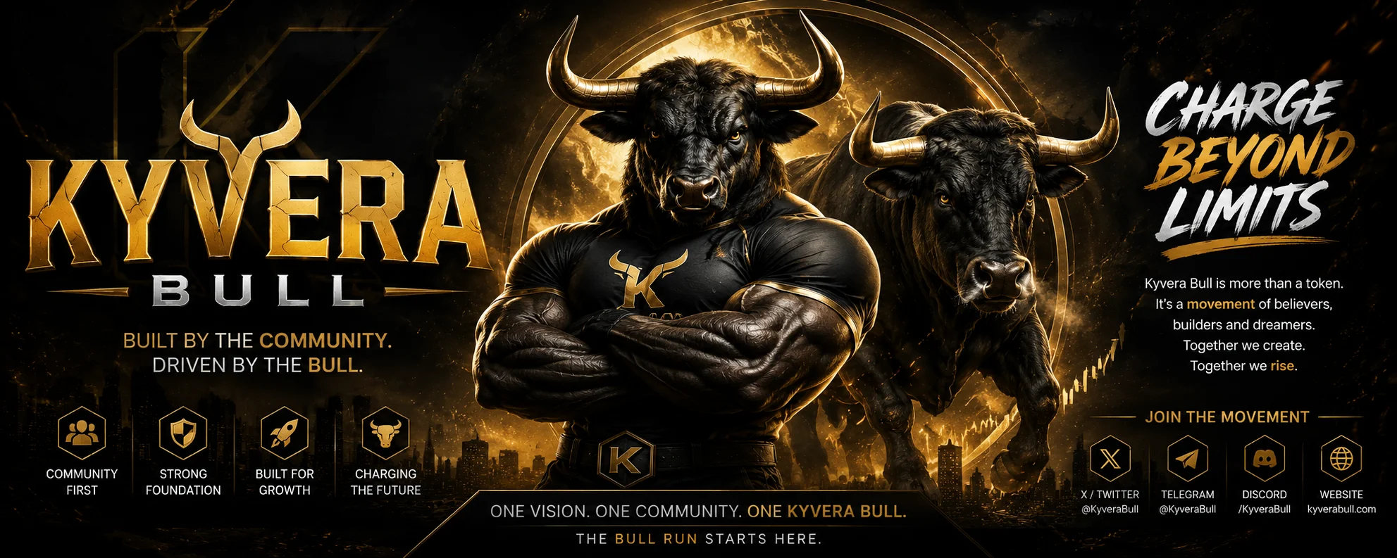 KYVERA Bull — Built by the community, driven by the bull. Charge beyond limits.